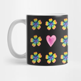 Gay Pride Flowers Rainbow Mug